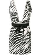 Brognano Zebra Print Party Dress - White