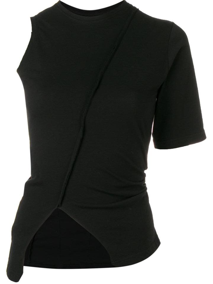 Faith Connexion Ruched Asymmetric T-shirt - Black