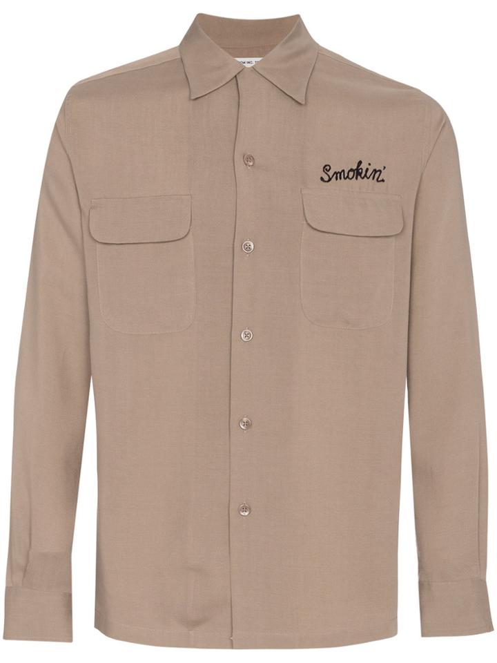 Wacko Maria 50s Shirt With Embroidery - Brown