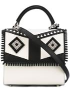 Les Petits Joueurs Patterned Tote, Women's, White, Leather