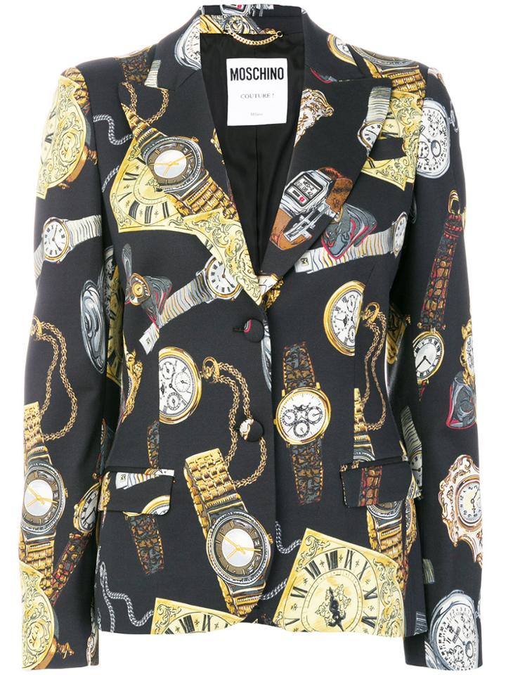 Moschino Timepiece Print Blazer - Multicolour