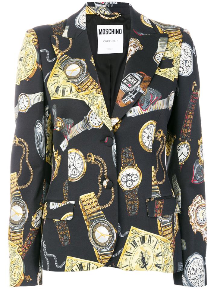 Moschino Timepiece Print Blazer - Multicolour