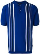 Ck Calvin Klein Saka Striped Knitted Polo Shirt - Blue