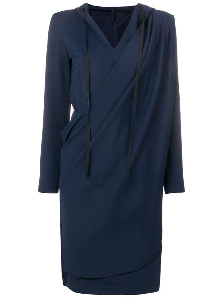 Unravel Project Wrap Hoodie Dress - Blue