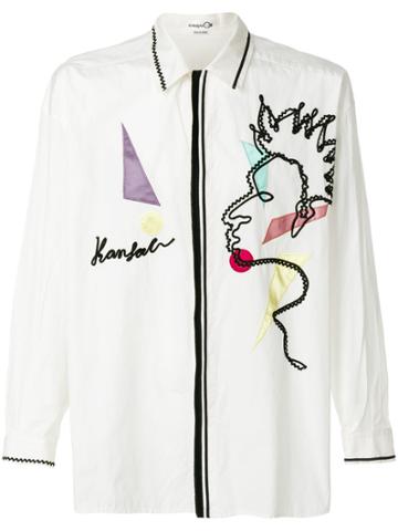 Kansai Yamamoto Vintage Kansai 02 Appliqué Oversized Shirt - White