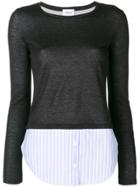Dondup Contrast-shirt Sweater - Grey