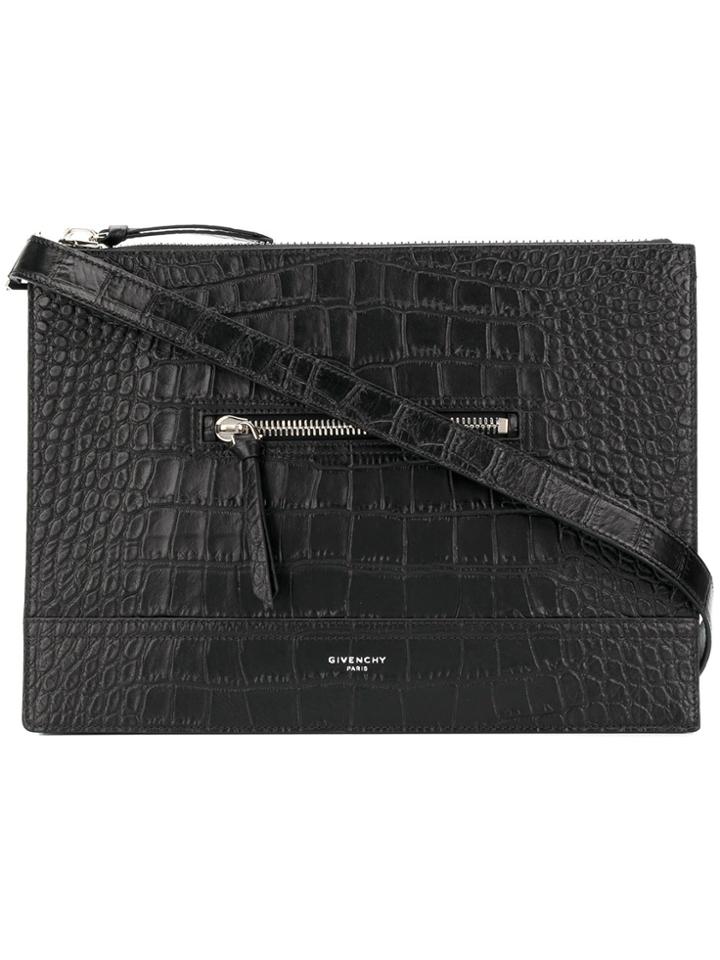 Givenchy Embossed Messenger Bag - Black