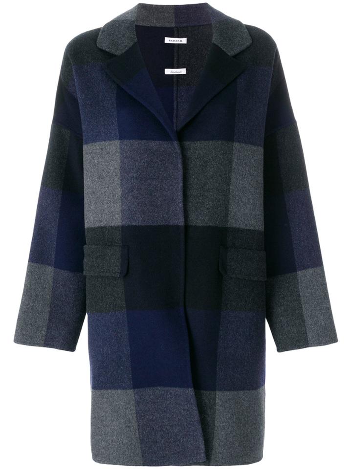 P.a.r.o.s.h. Check Panel Coat - Blue