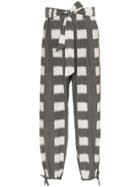 Issey Miyake Square Print Cotton Trousers - Grey