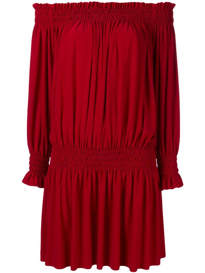 Norma Kamali Peasant Dress, Women's, Size: Small, Red, Polyester/spandex/elastane
