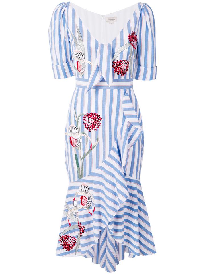 Temperley London Bella Ruffle Dress - Blue