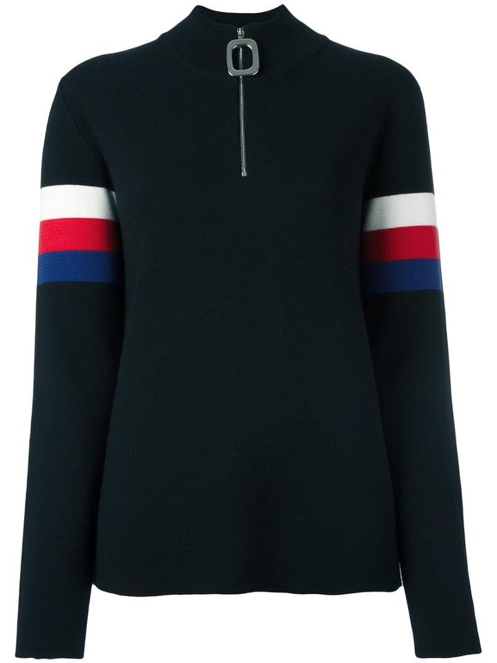 J.w.anderson Striped Sleeve Jumper, Women's, Size: Large, Black, Virgin Wool