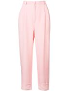 Hebe Studio High-waist Tailored Trousers - Pink & Purple