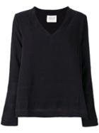 Cecilie Copenhagen - V-neck Blouse - Women - Cotton - One Size, Black, Cotton