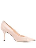 Marc Ellis Patent Cap Toe Pumps - Neutrals