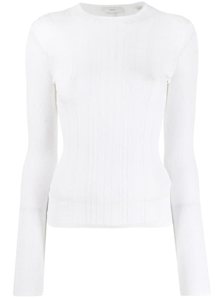 Vince Ribbed Knit Top - White