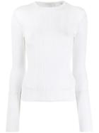 Vince Ribbed Knit Top - White
