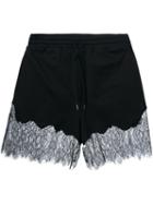 Mcq Alexander Mcqueen Lace Trim Drawstring Shorts, Women's, Size: Xs, Black, Cotton/polyester/polyamide