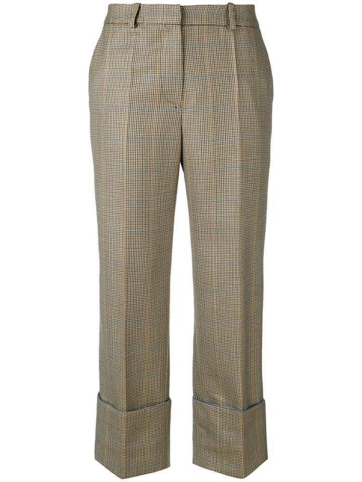 Erdem Plaid Cropped Trousers - Neutrals