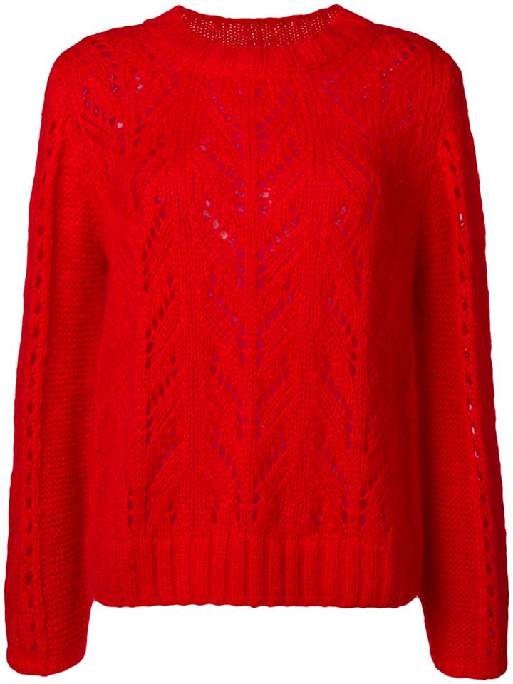 Semicouture Crochet Knit Jumper - Red