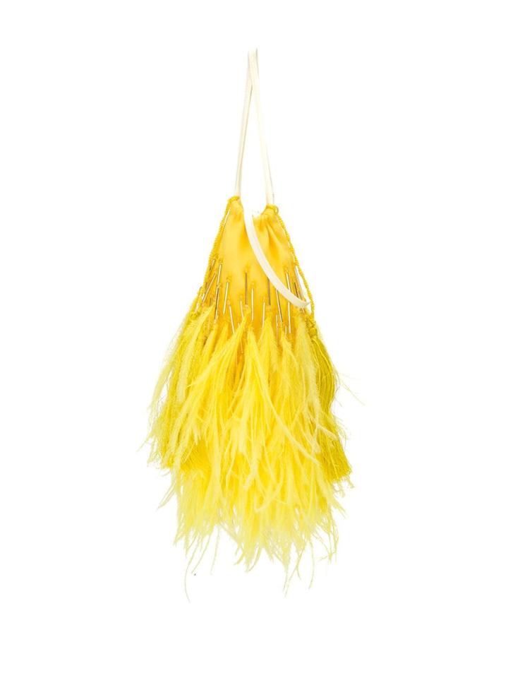 Attico Feather Mini Crossbody Bag - Yellow