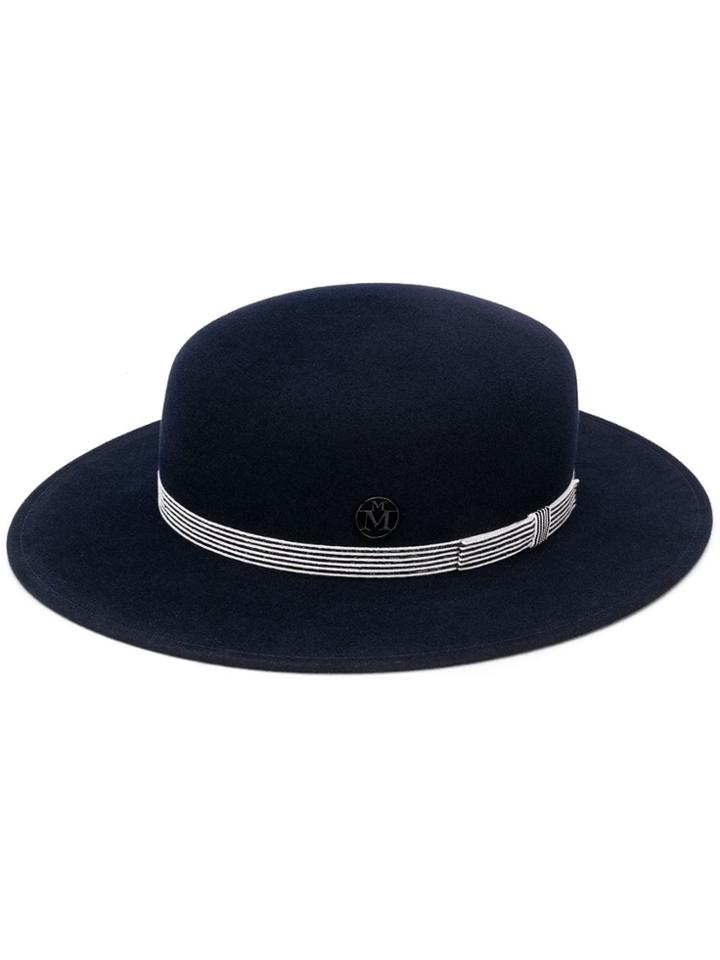 Maison Michel Rod Canotier Hat - Blue