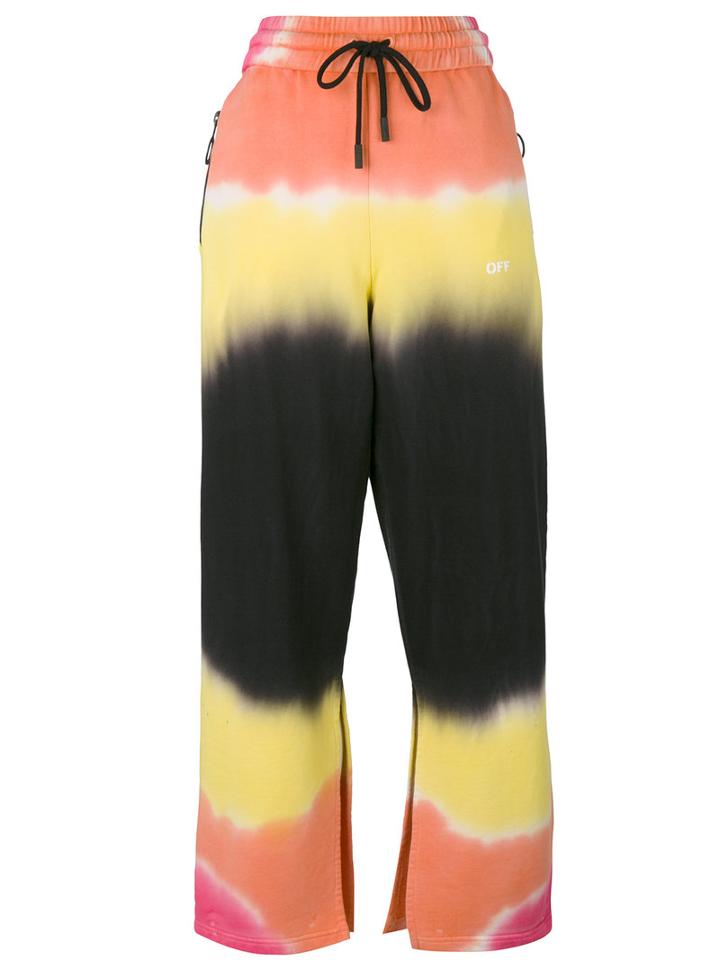 Off-white - Striped Trousers - Women - Cotton - Xs, Yellow/orange, Cotton