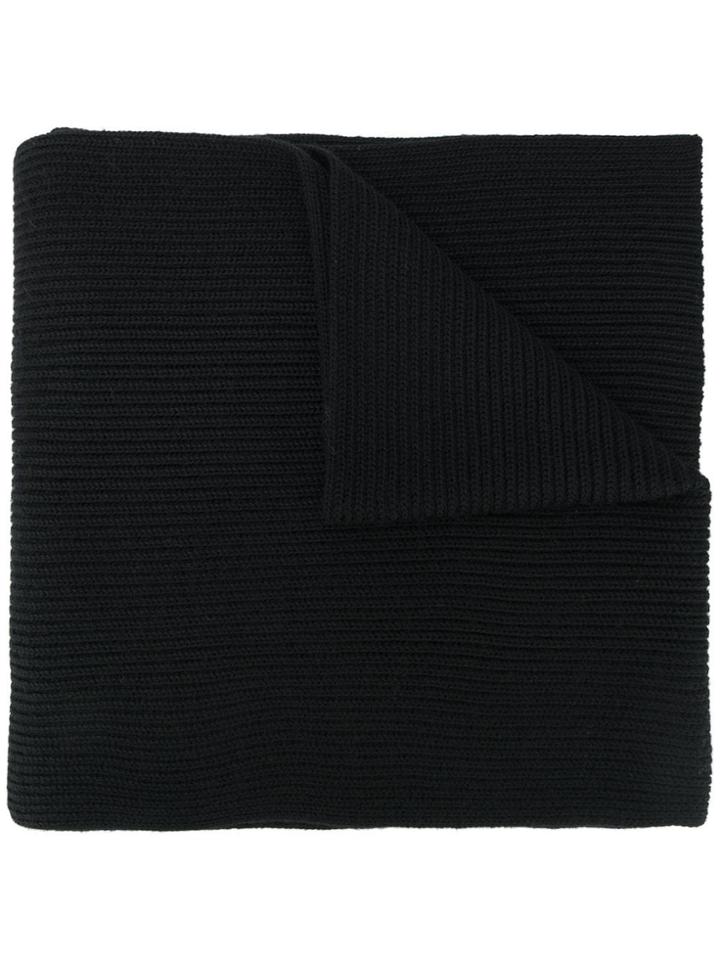 Polo Ralph Lauren Ribbed Logo Scarf - Black