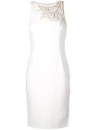 Aidan Mattox Embroidered Slim Dress - White
