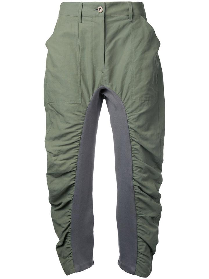 Stella Mccartney - Tina Trousers - Women - Cotton/linen/flax/polyamide - 46, Green, Cotton/linen/flax/polyamide