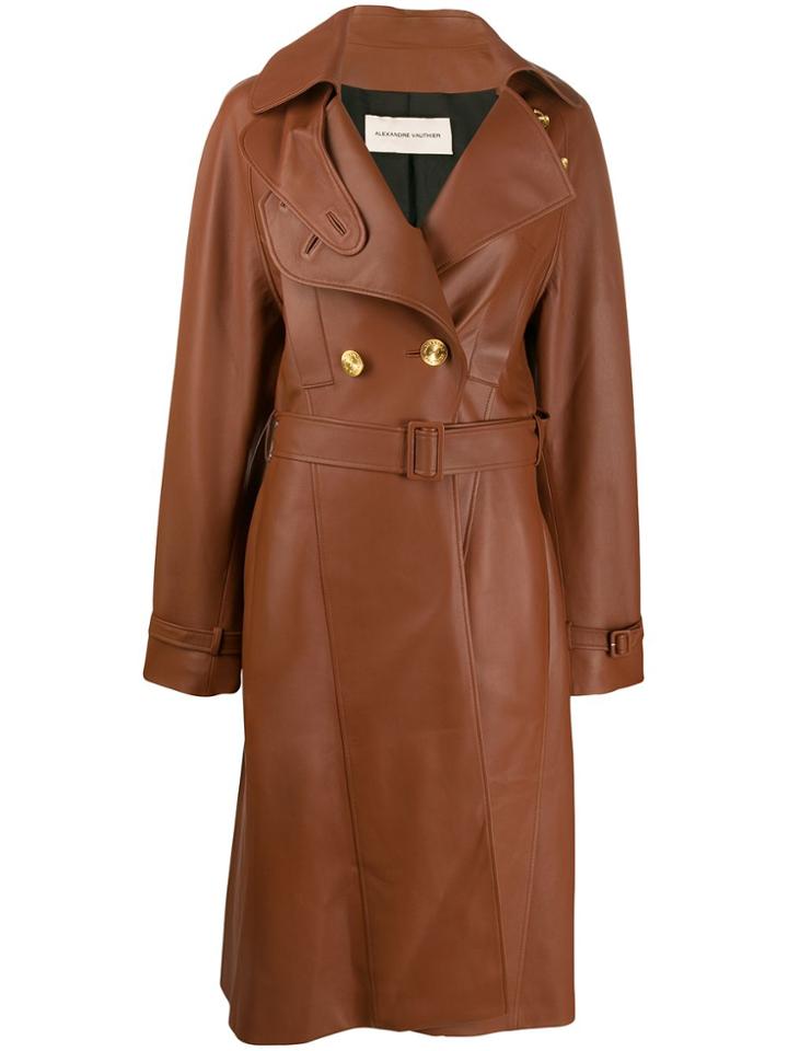 Alexandre Vauthier Double Breasted Coat - Brown