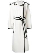 Edeline Lee Belted Midi Coat, Women's, Size: 6, White, Wool