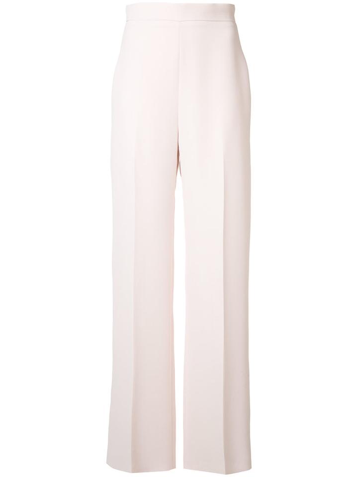 Brandon Maxwell Flared Tailored Trousers, Women's, Size: 12, Pink/purple, Polyester