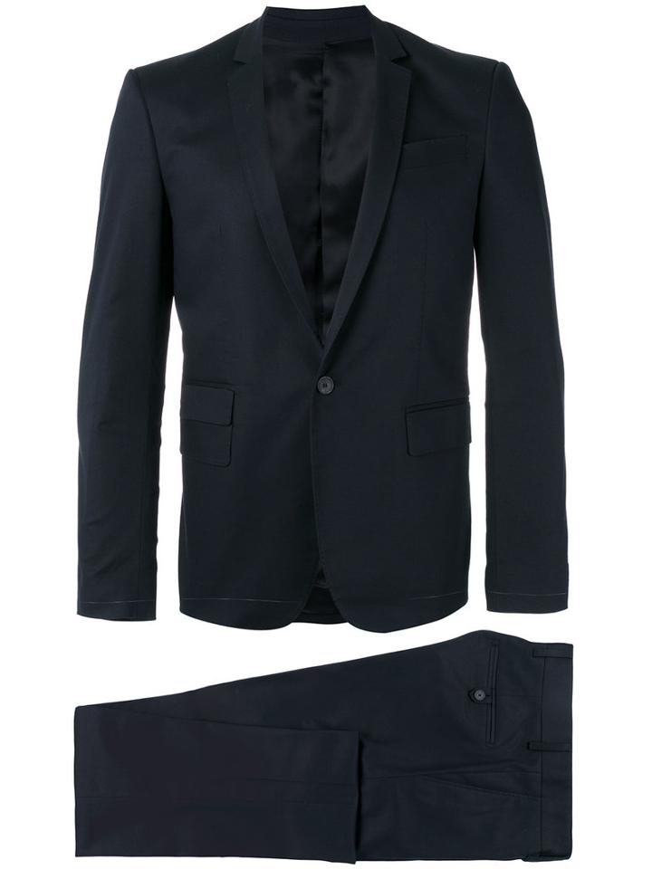 Les Hommes Single Breasted Suit, Men's, Size: 48, Black, Cotton/viscose/spandex/elastane