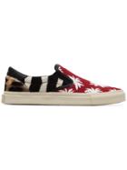 Amiri Multicoloured Palm Print Leather Slip On Sneakers