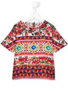 Dolce & Gabbana Kids Carreto Siciliano Print T-shirt, Girl's, Size: 6 Yrs
