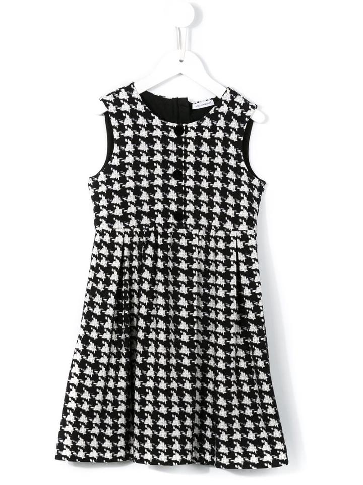 Dolce & Gabbana Kids Houndstooth Dress, Toddler Girl's, Size: 2 Yrs, Black