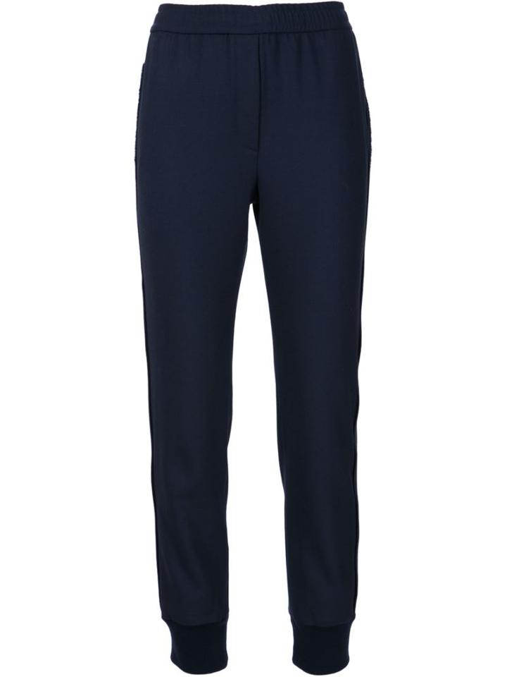 Adam Lippes Gathered Ankle Trousers, Women's, Size: 8, Blue, Polyester/wool