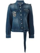 Twin-set - Embroidered Denim Jacket - Women - Cotton/linen/flax - 46, Women's, Blue, Cotton/linen/flax