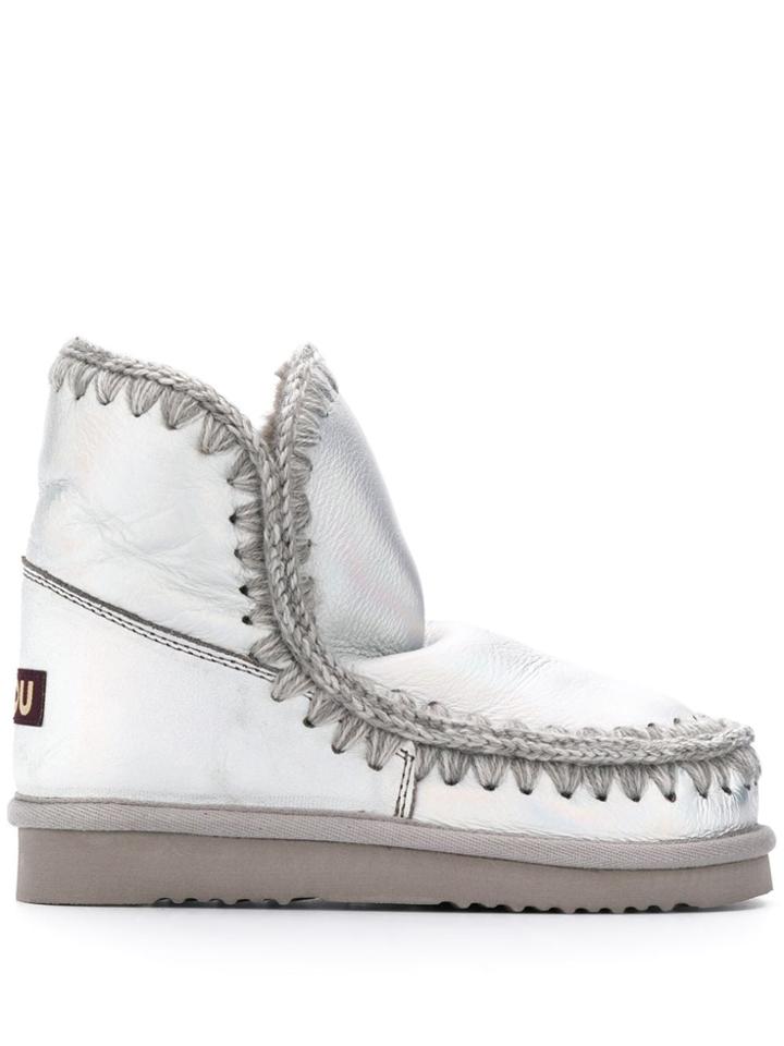 Mou Eskimo Metallic Ankle Boots - Silver