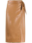 Nanushka Amas Wrap Skirt - Brown