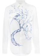 Alexander Mcqueen Birds Printed Shirt, Men's, Size: 48, White, Cotton