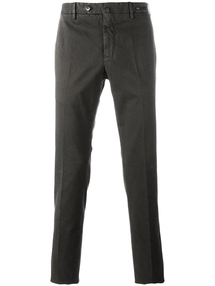 Pt01 Slim-fit Trousers, Men's, Size: 46, Brown, Cotton/spandex/elastane