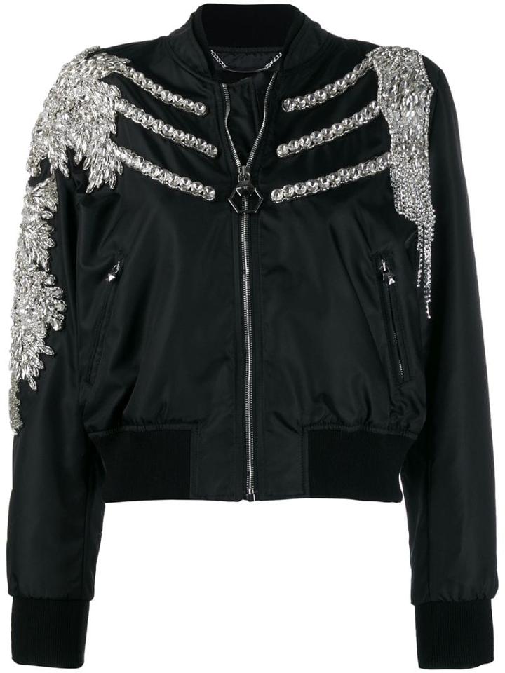 Philipp Plein Crystal Bomber Jacket - Black