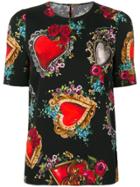 Dolce & Gabbana Heart Print Top - Black
