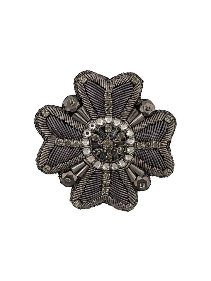 Rochas Embellished Brooch - Silver