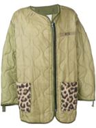 R13 Oversized Quilted Coat - Green