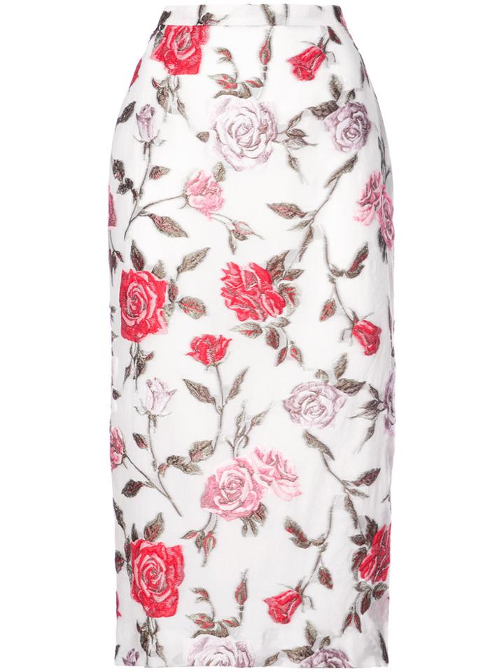 Rochas Myristica Floral Skirt - White