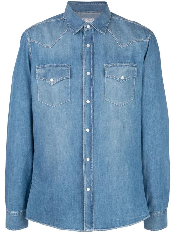 Brunello Cucinelli Western Denim Shirt - Blue