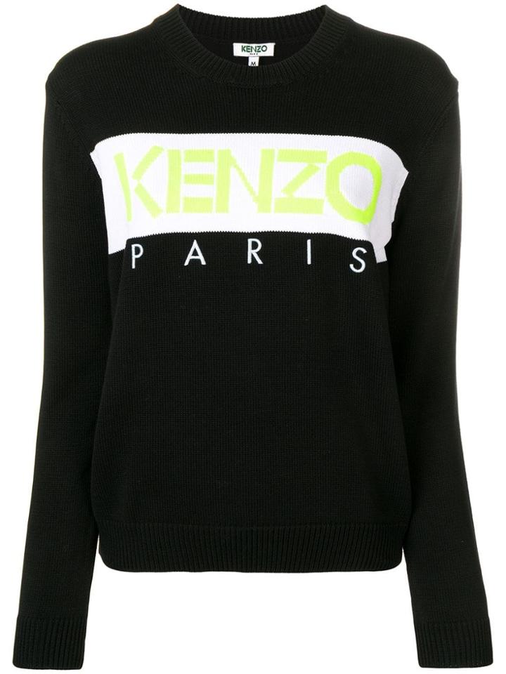 Kenzo Contrast Logo Sweater - Black